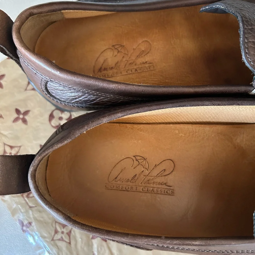 Arnold Palmer Comfor Classics Dark Brown Leather Loafers 10M